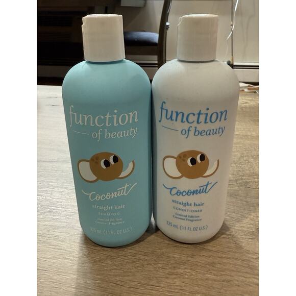 BUNDLE Function of Beauty STRAIGHT Hair COCONUT Shampoo & Conditioner 11oz/ea - Picture 1 of 2